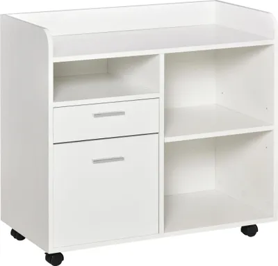 Image de Armoire pour imprimante - armoire de classement - 3 compartiments - 2 tiroirs - étagère - Pour bureau - Montage nécessaire