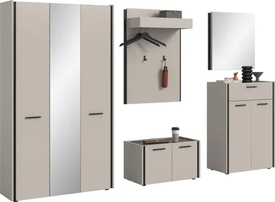 Produktbild von Garderoben-Set Emil | Kaschmir / schwarz | 5-teilig