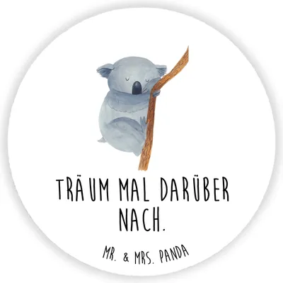 Produktbild von Mr. & Mrs. Panda magnet Koalabär - Weiß - Geschenk, Träumen, pinnwand, für kühlschrank, Traum, pinwand, Kühlschrankmagnet, Lustige Sprüche, rundmagnet, Traumland, Bär