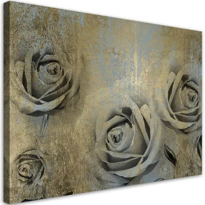 Produktbild von Leinwandbild Goldene Rosenblüten Natur 60x40 Feeby Gold bild für die wand bereit zum aufhängen