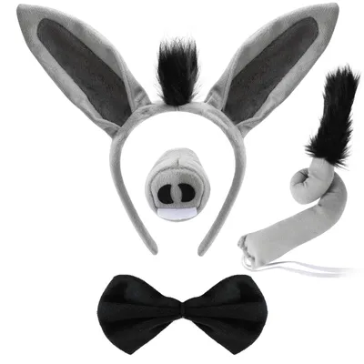 Eselkostüm-Set, 4-teilig, für Kinder und Erwachsene, Cosplay, Halloween
