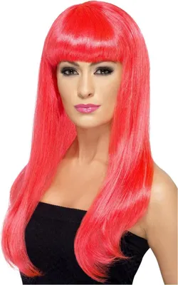 Produktbild von Smiffys - "Babelicious" Perücke für Damen SM431 (Einheitsgröße) (Neon-Pink)