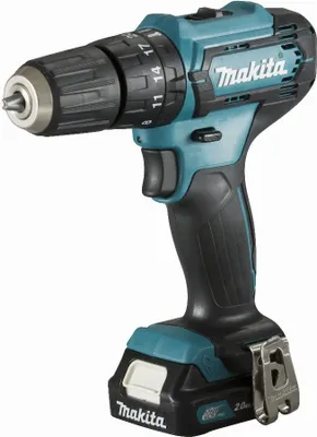 Image de Makita HP 333 DWAE Perceuse-visseuse à percussion sans fil 12 V 30 Nm + 2x batterie 2,0 Ah + chargeur + coffret