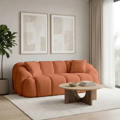 Produktbild von Hanah Home, 2-Sitzer Sofa, Fliesenrot, 199 cm | 100% Polyester