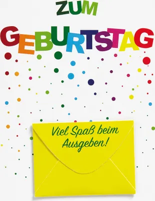 Produktbild von Geldkarte  Geburtstag  Geldkarte  Glückwunschkarte im Format 115x17cm