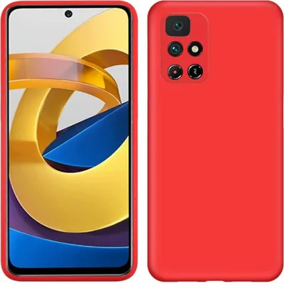 Produktbild von Xiaomi Poco M4 Pro 5G Hülle, Flüssig Silikon Weich Gummi Schutzhülle für Xiaomi Poco M4 Pro 5G Rot