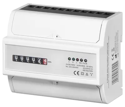 Productafbeelding van Energiekostenmeter DIN Rail TH-35mm - Analoge 3-Fasen 7 Modules 100A