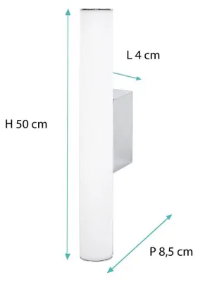 Image de Voltman - Luminaire de salle de bain, 50 cm, chromé (8W, 600 lumens, 4000K, IP44)