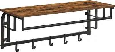 Produktbild von VASAGLE Wandschrank, Wandschrank mit Regal, Wandschrank mit 5 herausnehmbaren Haken, Hutablage, für Flur, Schlafzimmer, Bad und Wohnzimmer