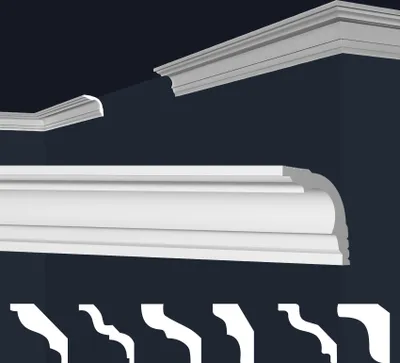 Produktbild von MARBET DESIGN Stuckleisten XPS Styropor weiß - Deckenleisten Deckenabschlussleisten E-Leisten - (2 Meter / 1 Leiste E-42)