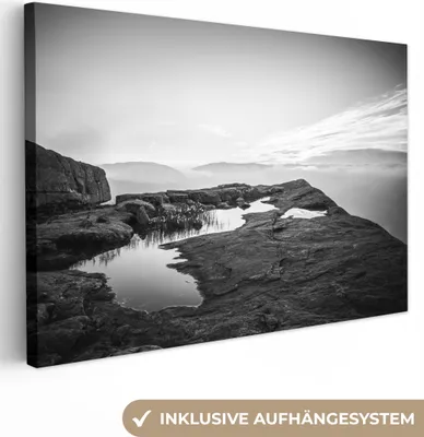 Produktbild von OneMillionCanvasses® - Leinwandbilder - 140x90 cm, Naturfoto schwarz-weiß, Wandbilder Kunstdruck Wanddekoration