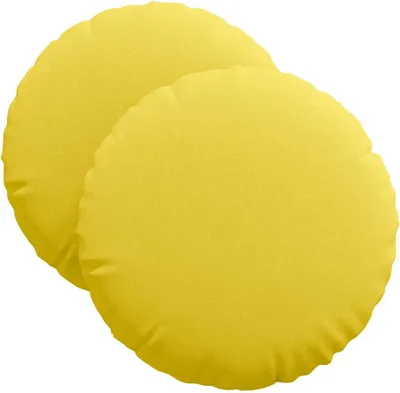 Image de vidaXL Coussin d'assise 2 pcs Jaune clair Ø40 x 13 cm Tissu