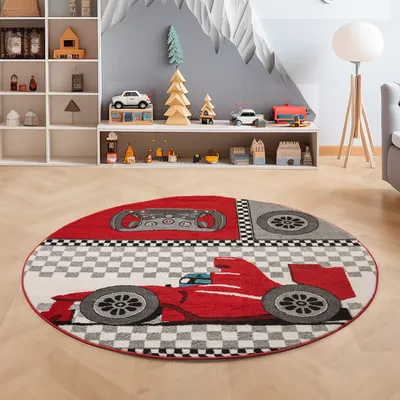 Zdjęcie produktu dla Dywany dla dzieci Dywany do pokoju dziecięcego Dywany w nowoczesnym stylu Dywan do pokoju dziecięcego  Rozmiar : 120 cm Okrągły , Kolor : Czerwony-1
