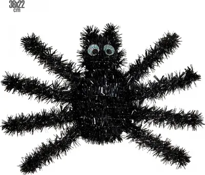 Produktbild von Schwarze Spinne aus Lametta für Halloween