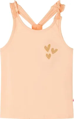 Produktbild von Kinder-Tanktop 128 Hellorange mit Herzen aus Glitzer