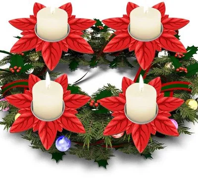 Produktbild von Hölzerner Adventskranzhalter für 4 Stücke, handgefertigt, zum Malen, Holz, Dekoration für Tisch, Kerzenhalter für Adventszeit