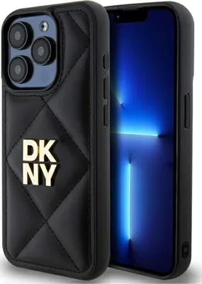 Zdjęcie produktu dla DKNY DKHCP15LPQDSLK iPhone 15 Pro 6.1   czarny/black Quilted Stack Logo