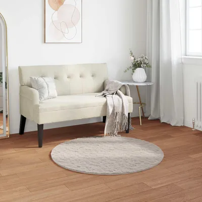 Produktbild von "Schlussverkauf" moderne Teppich - Wohnzimmer Kunstfell Hasen Teppich Olite Beige Ø 100 cm Polyester  C12711