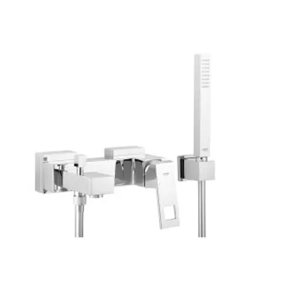 Produktbild von Grohe Eurocube Wannenbatterie Wandmontage mit Brausegarnitur chrom - 23141000