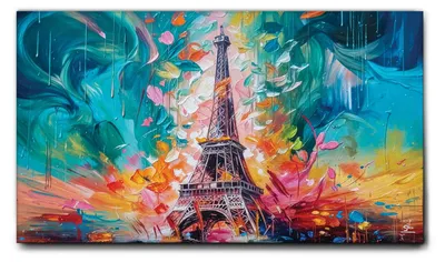 Image de Giallobus - 66 - La Tour Eiffel - Giallobus - 140L x 80l cm - Tableau - Toile à cadre standard