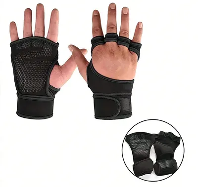 Produktbild von Workout Handschuhe, Fitnesshandschuhe mit Silikon, Handgelenkband, Männer XL Trainingshandschuhe
