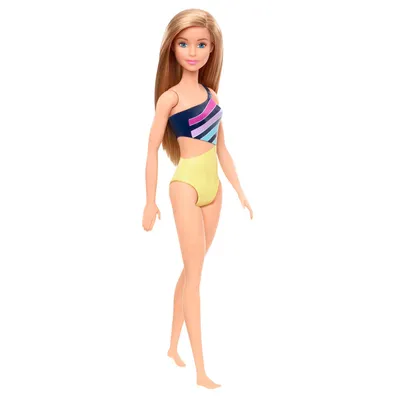 Obrázok produktu pre Bábika Barbie Beach Blonde so žltým a modrým plaveckým kostýmom