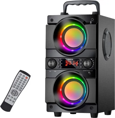 Immagine prodotto di Altoparlante portatile - Altoparlante Bluetooth - Riproduzione musicale - Suono potente - 60 Watt - Nero