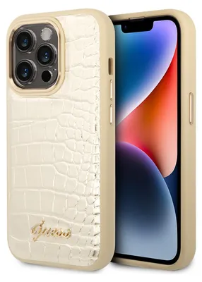 Image de Guess Guhcp14Lhgcrhd Iphone 14 Pro6,1 Złoty/Gold Hardcase Croco Collection