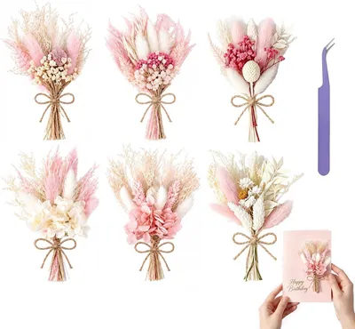 Obrázok produktu pre Sušené kvety mini kytice 6 ks, prírodné ruže, pre vázy