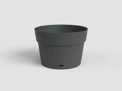 Immagine prodotto di Fiore in vetro e rotondo Capri Round - Plastica - Serbatoio d'acqua - Diametro 40 cm - Antracite - Artevasi