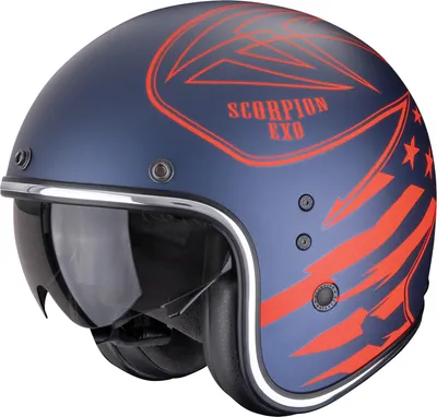 Image de Casque jet Scorpion Belfast Evo Dawg, bleu/rouge, M (57/58)
