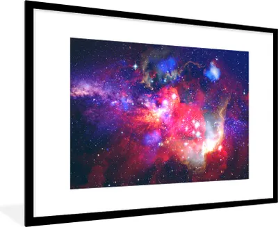 Produktbild von MuchoWow® Gerahmtes Poster Universum - Farben - Weltraum 90x60 cm - Poster mit Schwarzem Bilderrahmen Wandposter Rahmen Foto Bilder - Wanddekoration - Fotos