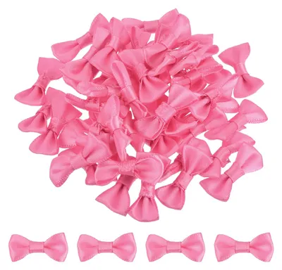 Productafbeelding van Mini satinschrijfjes - 50 stuks - Voor knutselen en decoreren - Helderroze, 3 cm x 1,5 cm