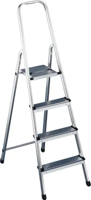 Image de Escabeau Alu 4 Marches Hailo Léger, Stable Et Compact - Hailo
