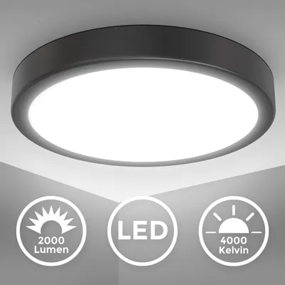 Produktbild von LED stropné svietidlo okrúhle stropné svetlo predsieň kuchynská lampa 18W obývacia izba 28cm čierna