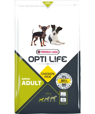 Produktbild von Versele-Laga Opti Life Adult Mini, Adult, jede Rasse, Klein (5-10 kg), Huhn, 7,5 kg, Gluten-frei