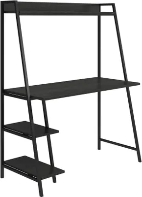Produktbild von Schreibtisch aus Spanplatte Eiche schwarz und Gestell aus Metall schwarz