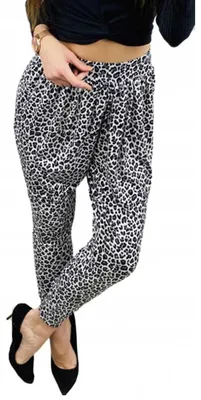 Produktbild von Damen Aladin-Hose Haremshose; Leo-Grau L/XL