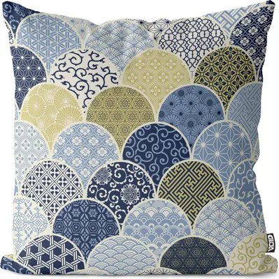 Produktbild von VOID Japan Bogen Muster Vintage Asien Kissenbezug Kissenhülle sofa couch wohnzimmer dekoration wasserfest Outdoor Garten Kissen bezug deko