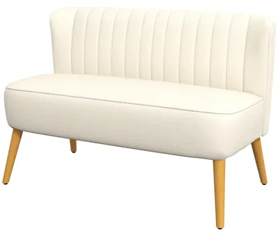 Produktbild von HOMCOM Sofa 2-Sitzer Stoffsofa Couch Polstersofa Loungesofa breit Cremeweiß
