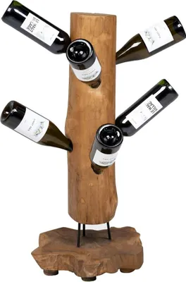 Produktbild von vidaXL Weinständer für 8 Flaschen 40x30x80 cm Massivholz Teak