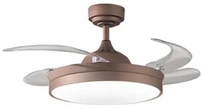 Immagine prodotto di Ventilatore da Soffitto con Luce LED 36W a Scomparsa 106 cm, Motore DC, Colore Marrone Metallizzato, 6 Velocità e Telecomando incluso - Perenz