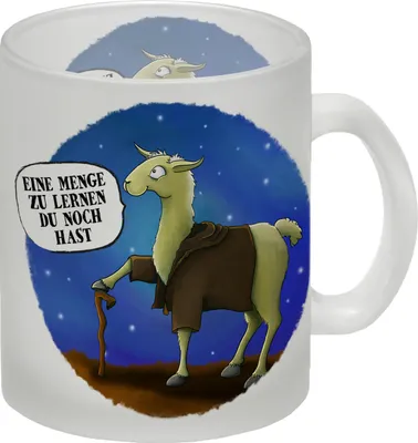 Produktbild von Eine Menge zu lernen du noch hast Glas Tasse mit Lama Motiv
