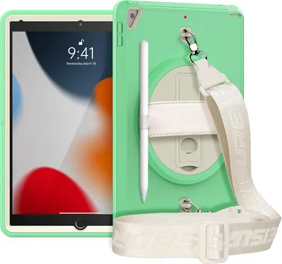 Image de Étui pour iPad 6/5 9.7" avec support et bandoulière Vert