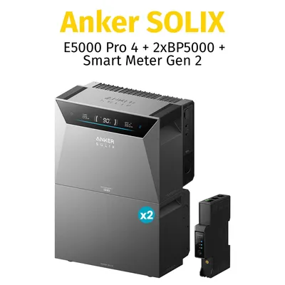 Produktbild von Anker SOLIX Solarbank 4 E5000 Pro mit 2x BP5000, mit Smart Meter Gen2