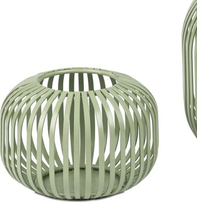 Windlicht Wili Stäbe in Kugelform H. 10cm grün aus Metall Formano F25
