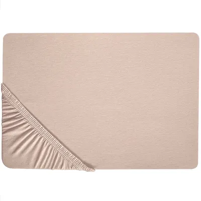 Obrázek produktu pro Bavlněné prostěradlo 140 x 200 cm béžové HOFUF