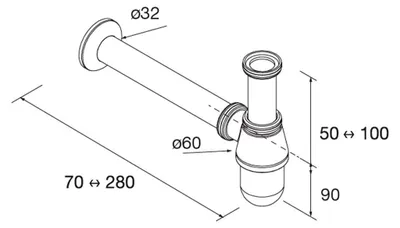Produktbild von Siphon POSYX verchromtes Messing