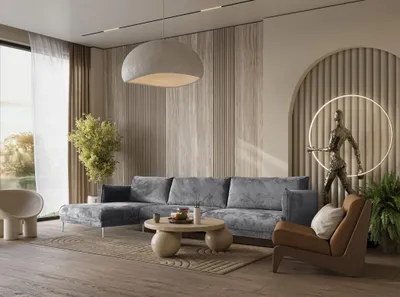 Produktbild von Ecksofa Designersofa MADISON XL Stoff Tender Way Grau Ottomane Links