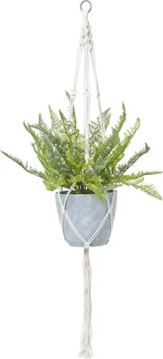 Obrázek produktu pro HOMESCAPES Závěsná umělá kapradina v melaminovém květináči, zelená